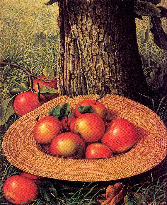 Prentice, Levi Wells Apples, Hat, and Tree oil painting image